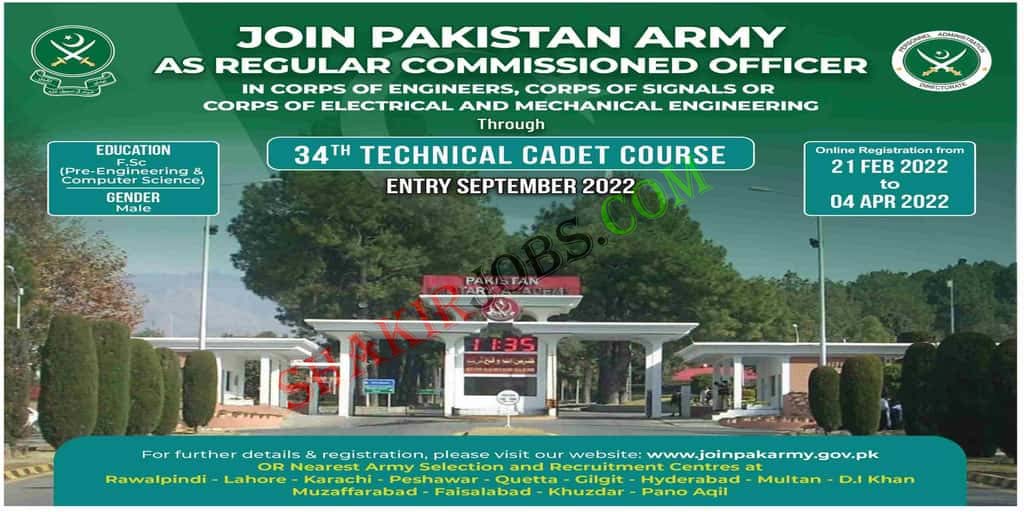 Join Pak Army as Regular Commissioned Jobs 2022