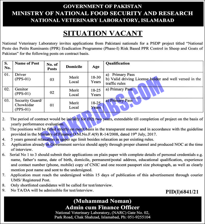 Ministry Of National Food Jobs 2022