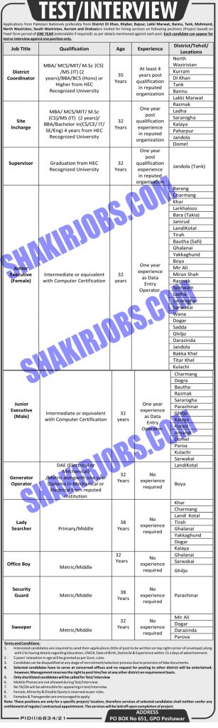 PO Box 651 Peshawar Jobs 2022