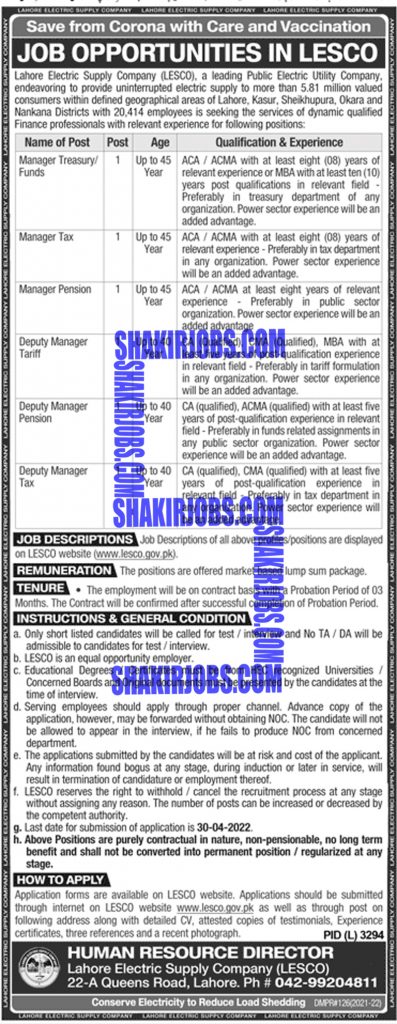 Lahore Electric Supply Company Jobs 2022