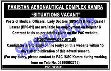 Pakistan Aeronautical Complex Jobs 2022