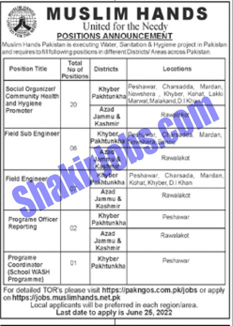 Muslim Hands Pakistan Jobs 2022